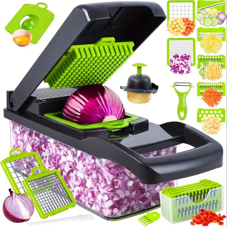 16-in-1 Vegetable Cutter,Slicer and Chopper – Multifunctional Kitchen Cutter