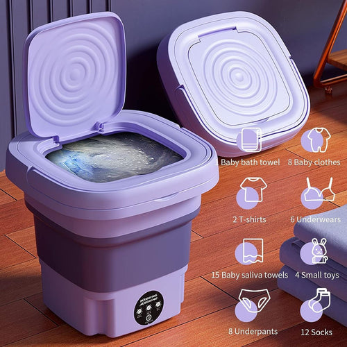 Mini Folding Washing Machine – Portable Clothes Washer for Travel, Hostel & Home Use